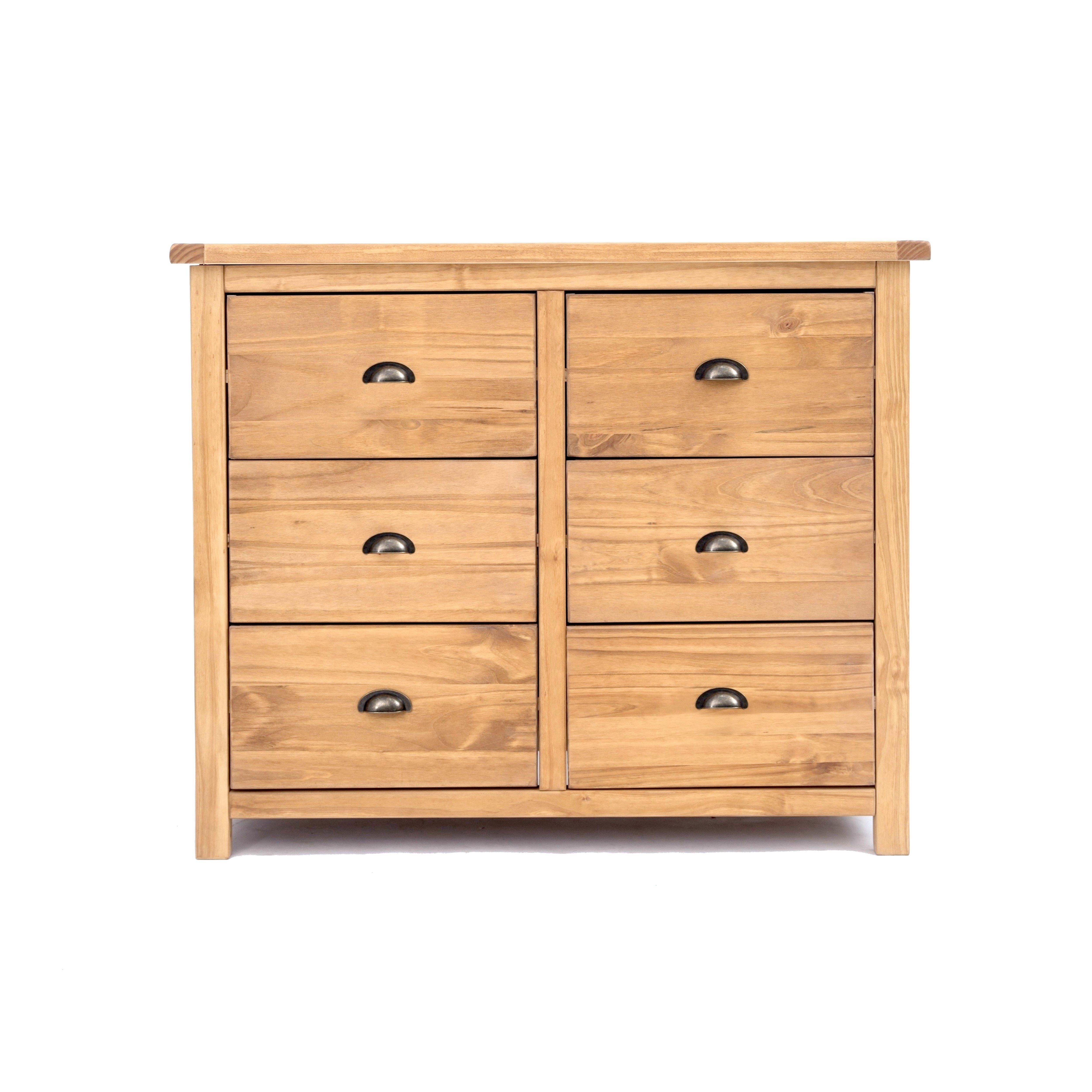 Lugo 6 Drawer Chest of Drawers Brass Cup Handle
